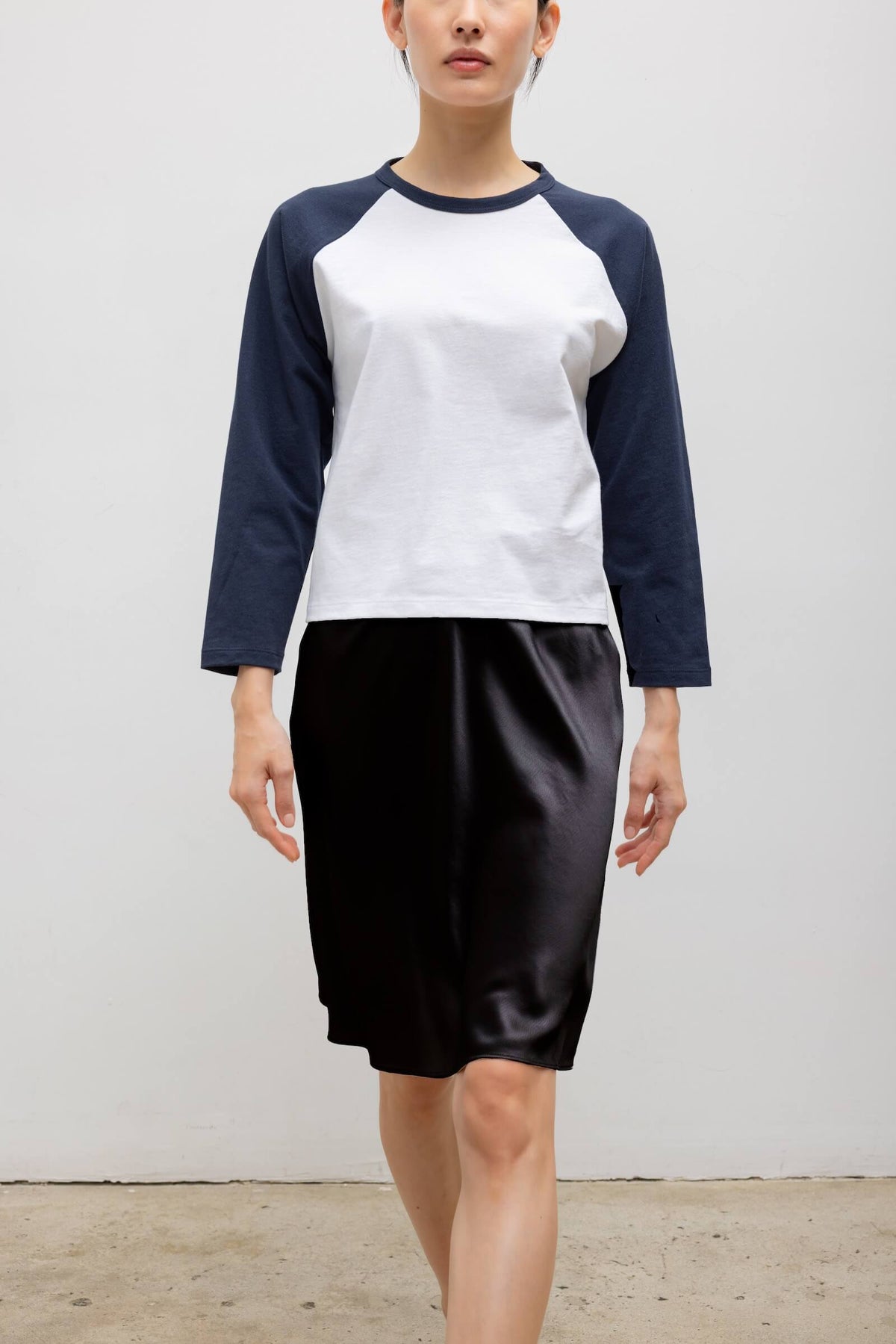 The Margo Long Sleeve Baseball Tee - White Midnight - Image 4