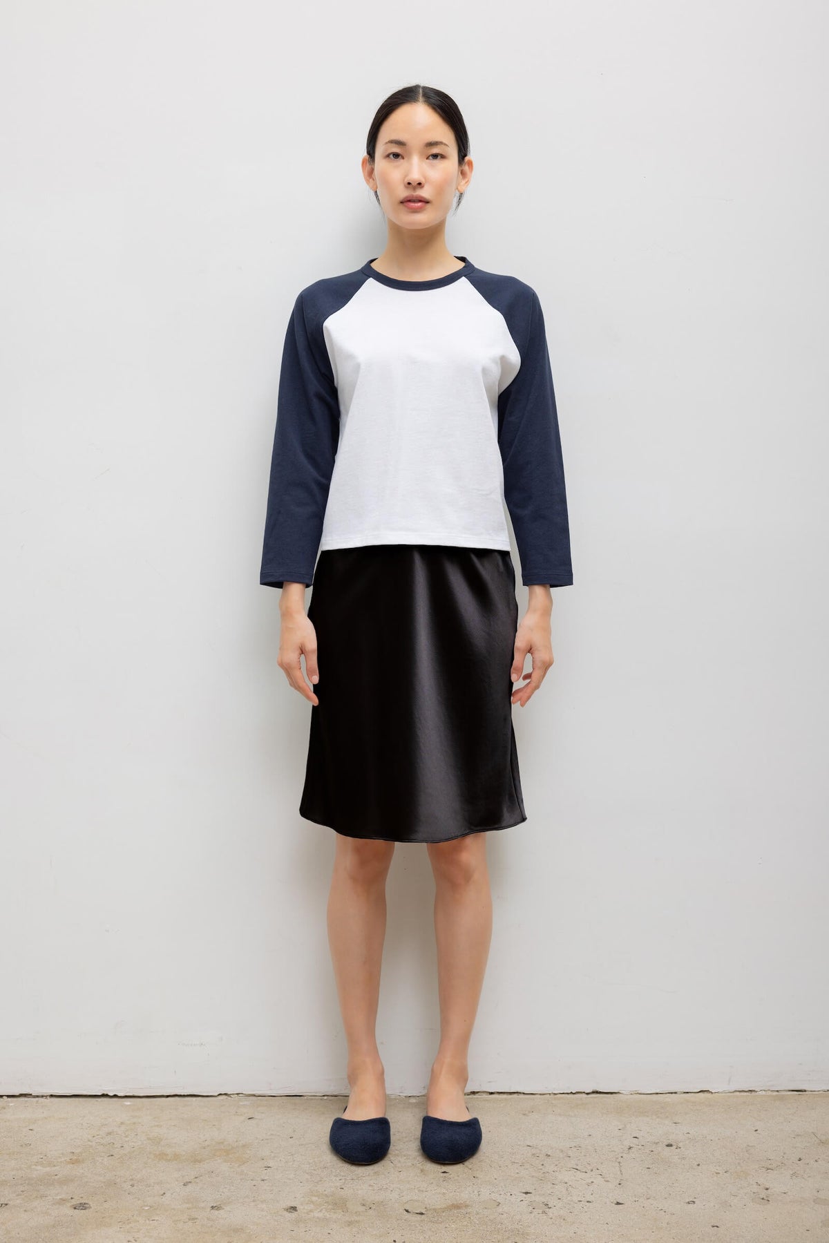 The Margo Long Sleeve Baseball Tee - White Midnight - Image 3