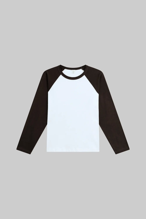 The Margo Long Sleeve Baseball Tee - White Chocolate - Image 2