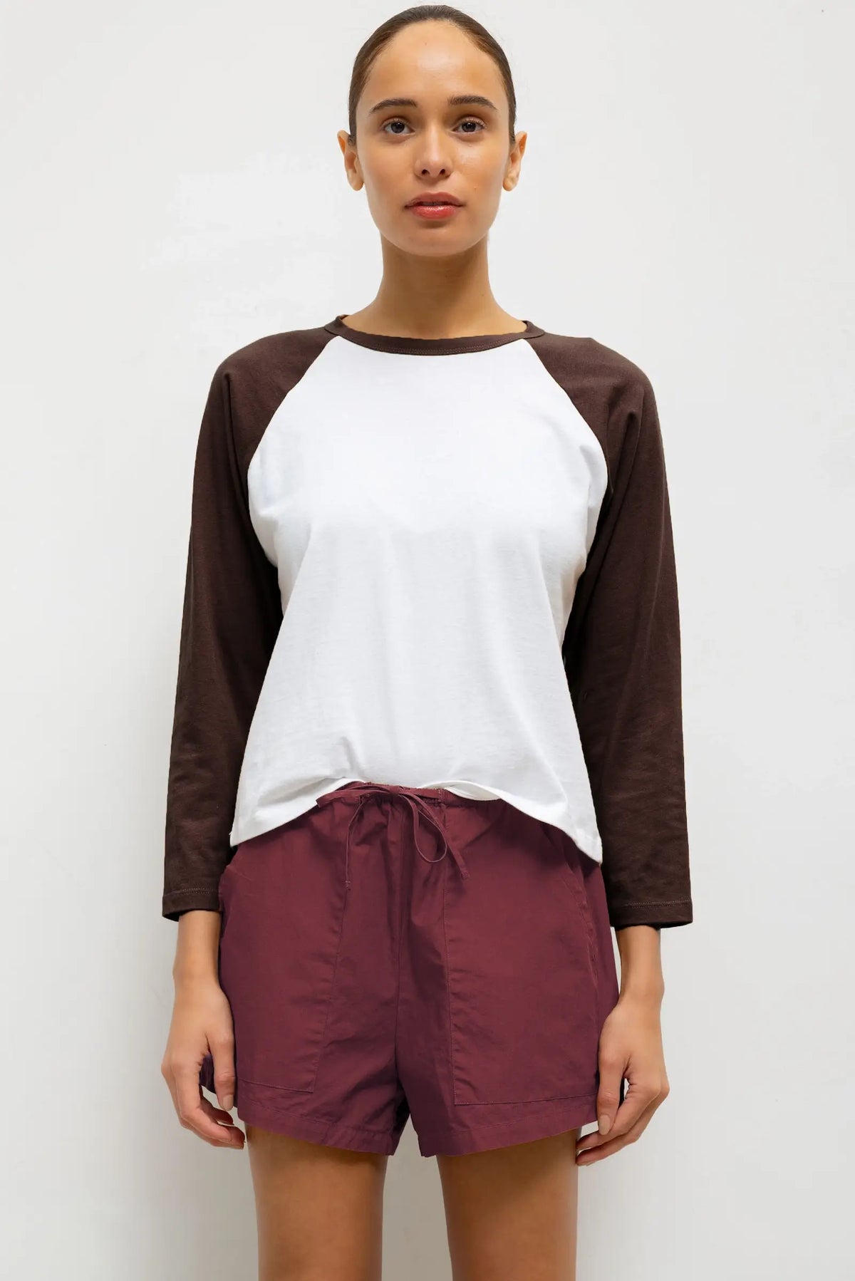 The Margo Long Sleeve Baseball Tee - White Chocolate - Image 1