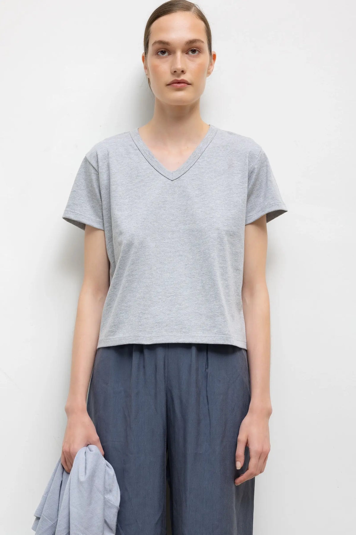 Margo V Neck - Heather Grey - Image 1