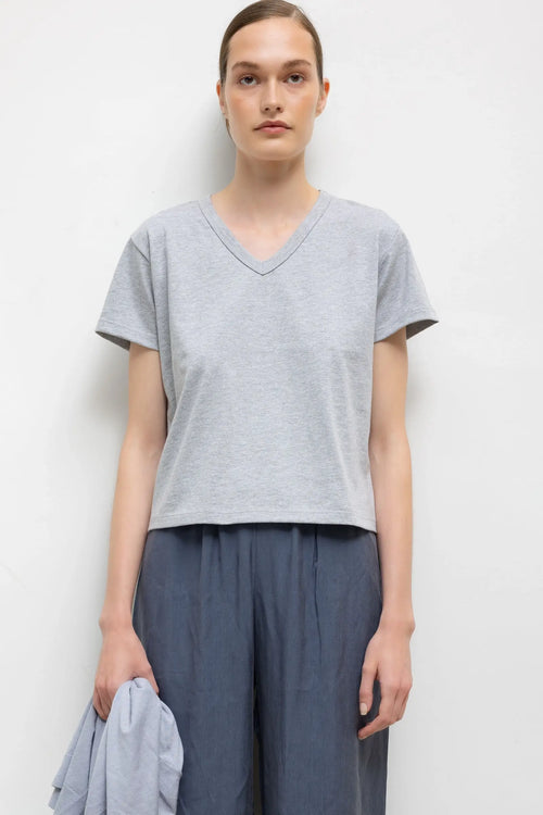 Margo V Neck - Heather Grey - Image 1