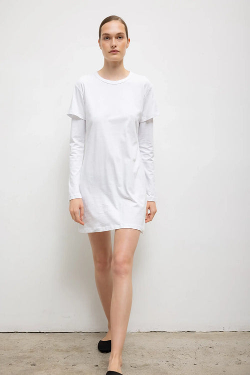 Margo Layered Mini Dress - White - Image 3