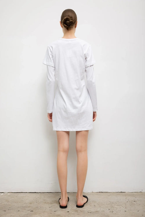 Margo Layered Mini Dress - White - Image 6