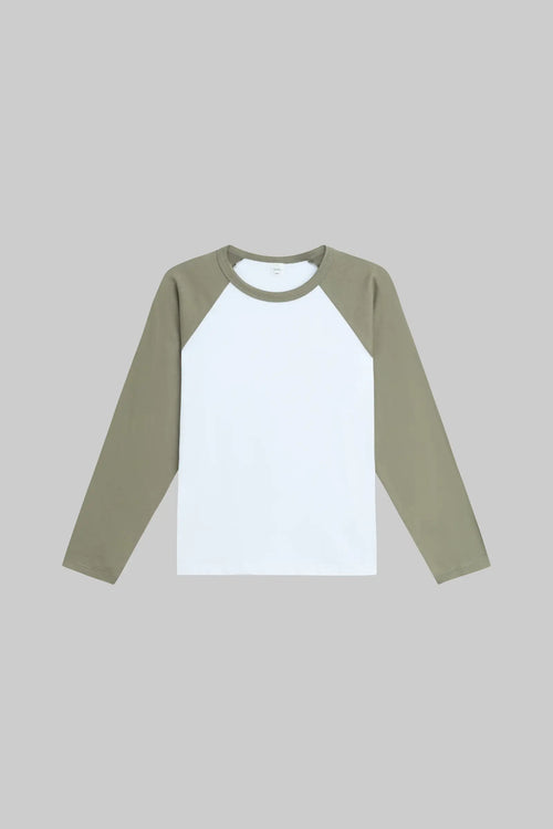 The Margo Long Sleeve Baseball Tee - White Cypress - Image 2