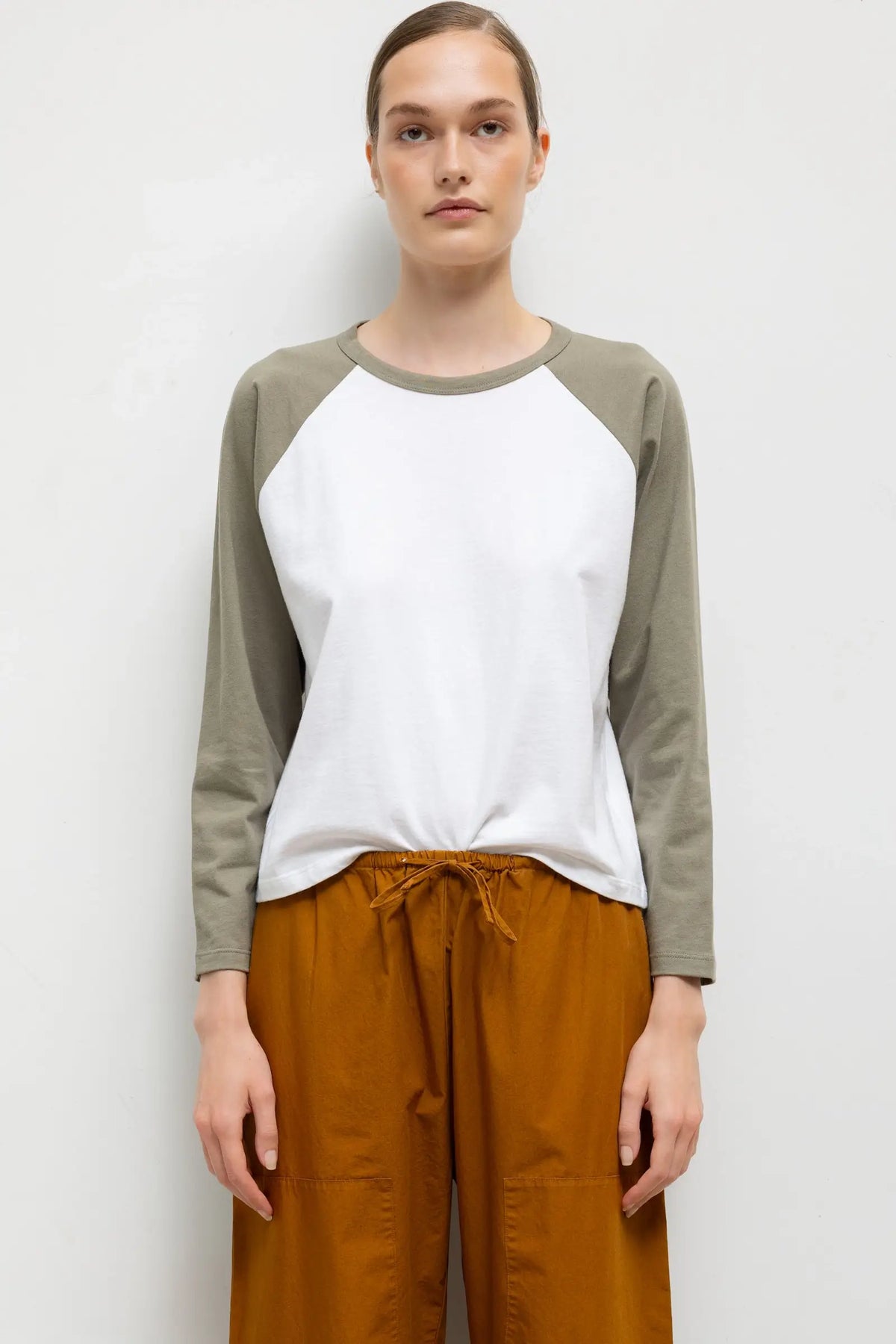 The Margo Long Sleeve Baseball Tee - White Cypress - Image 1