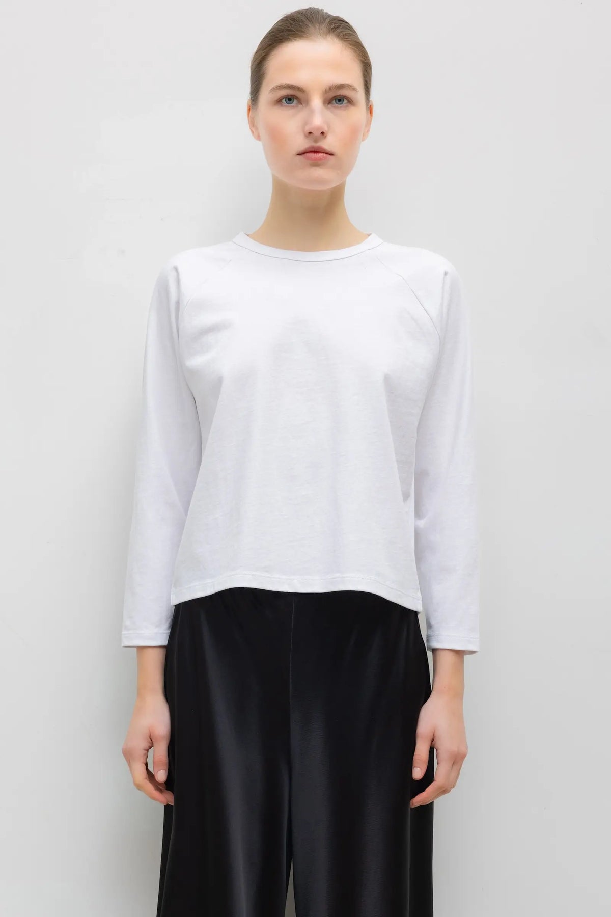 The Margo Long Sleeve Baseball Tee - White - Image 1
