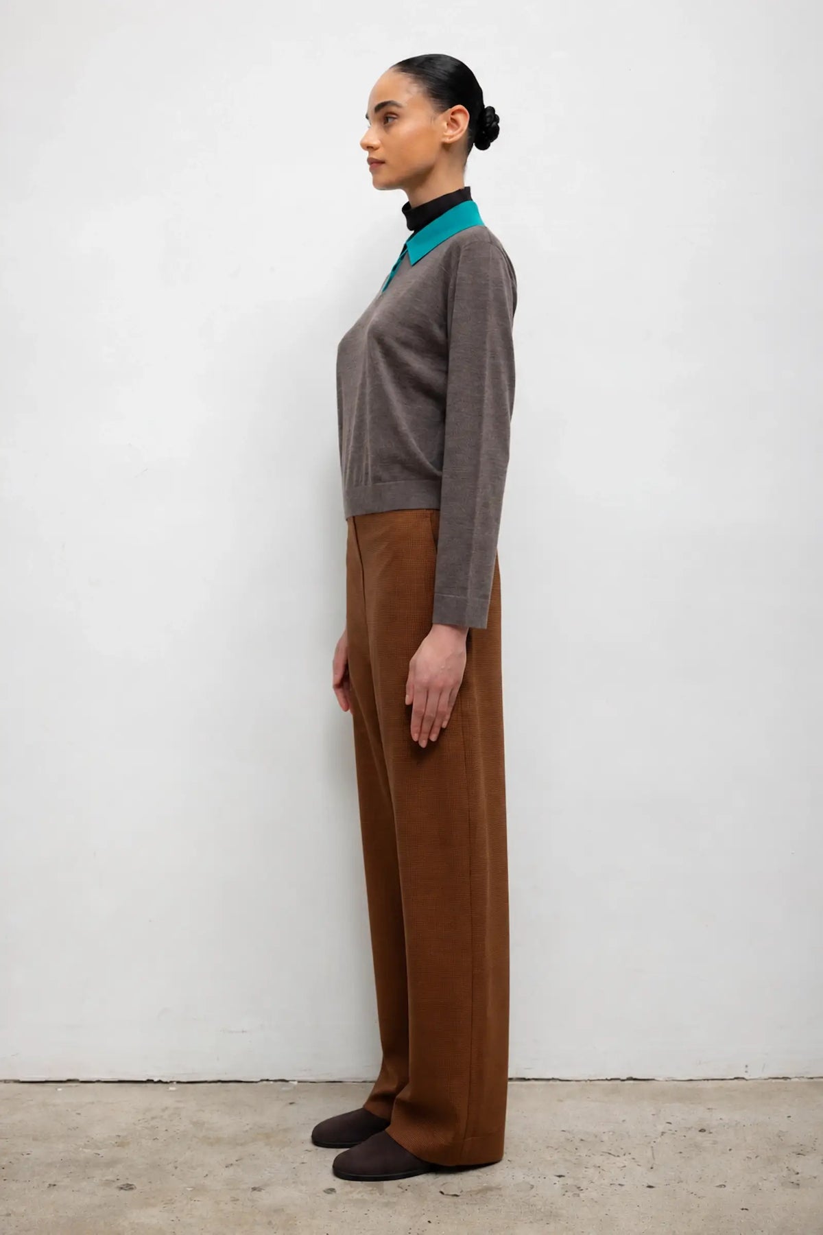 Maya Pocket Pant - Chocolate Houndstooth - Image 3