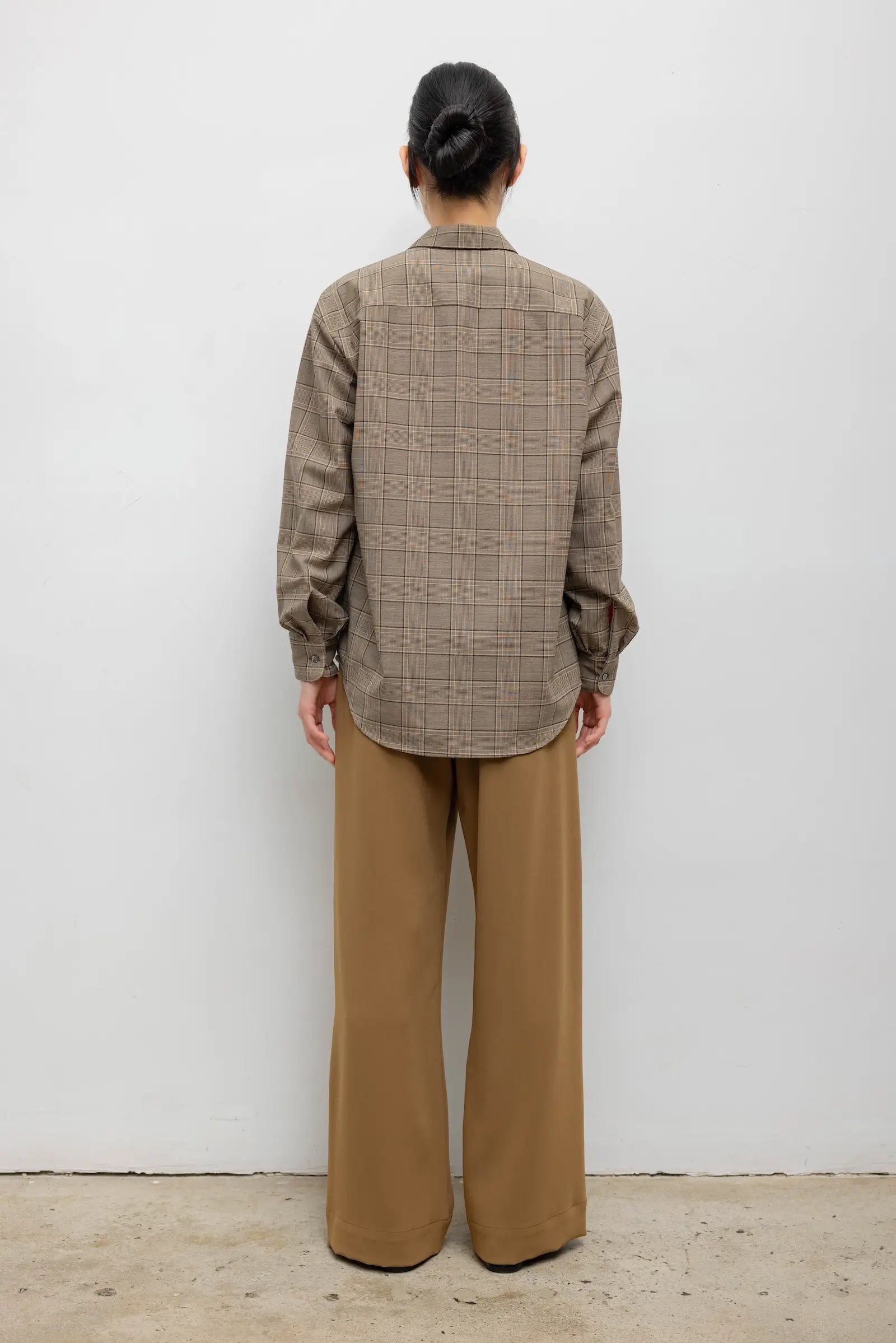 Mia Oversized Shirt - Camel Plaid - Image 7