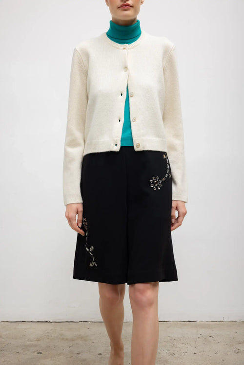 Pre-Order: Millie Cashmere Classic Cardigan - Creme - Image 5