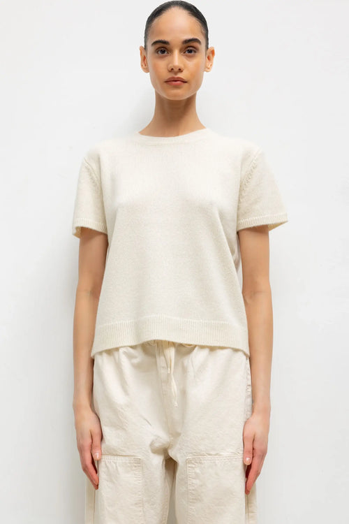 Pre-Order: Millie Cashmere Margo Tee - Creme - Image 1