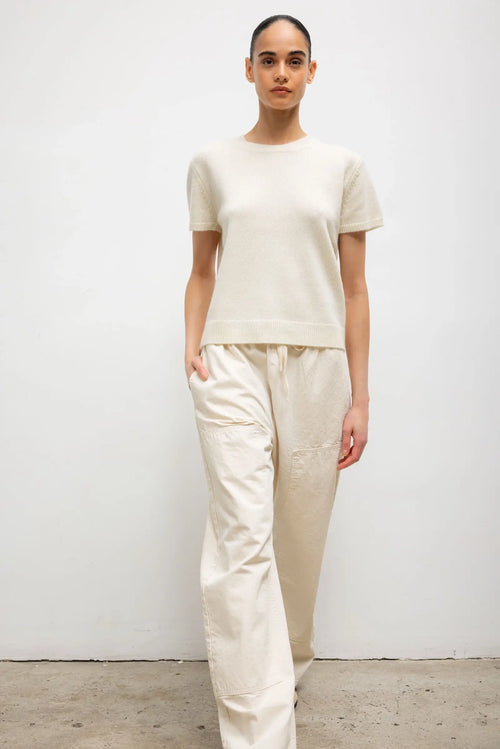Pre-Order: Millie Cashmere Margo Tee - Creme - Image 4