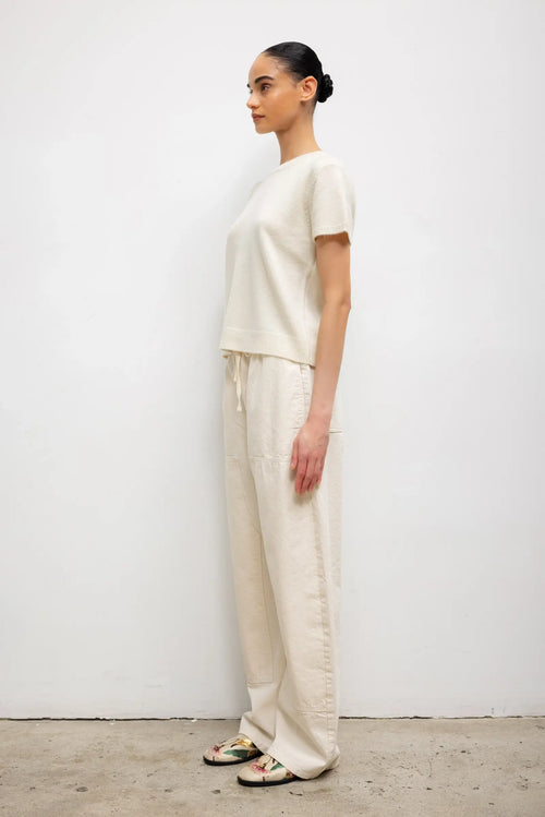Pre-Order: Millie Cashmere Margo Tee - Creme - Image 6