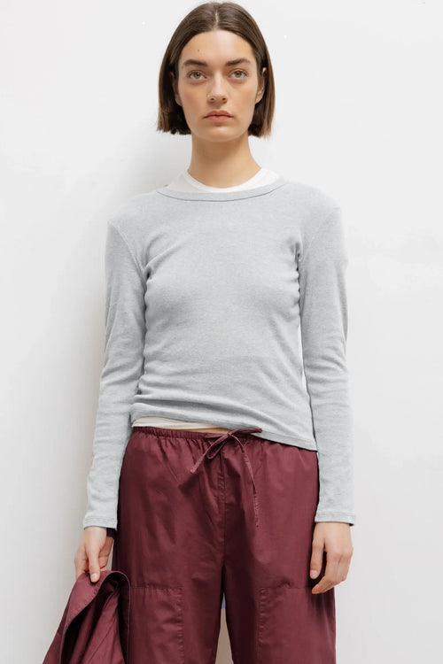 Nando Slim Fit Long Sleeve - Light Grey Melange - Image 1