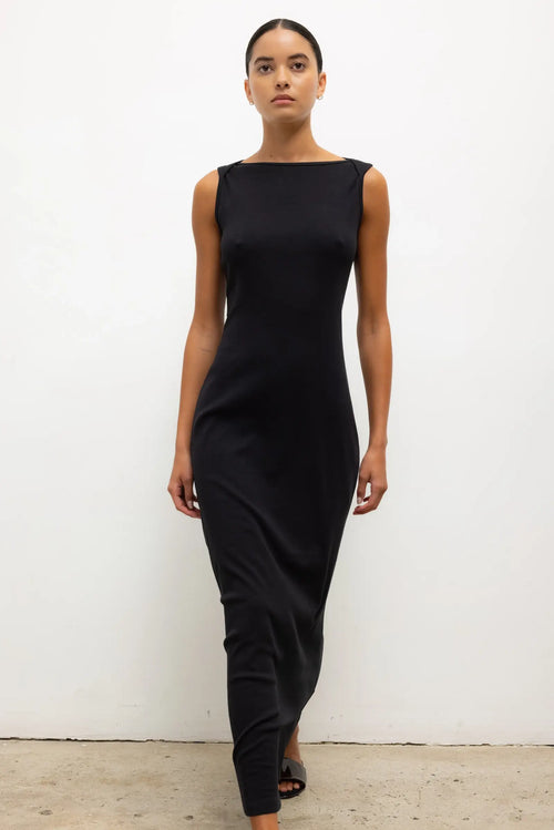 Nando Boatneck Maxi Dress - Black - Image 3