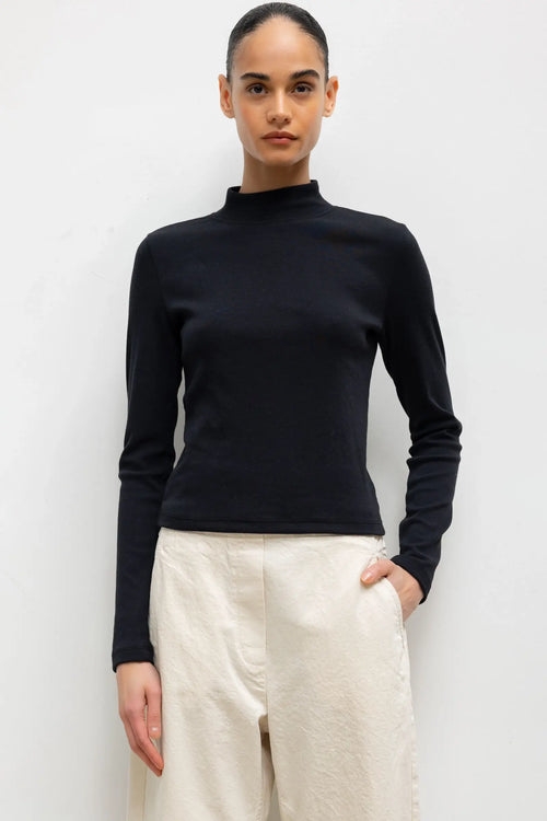 Nando Long Sleeve Mockneck - Black - Image 1