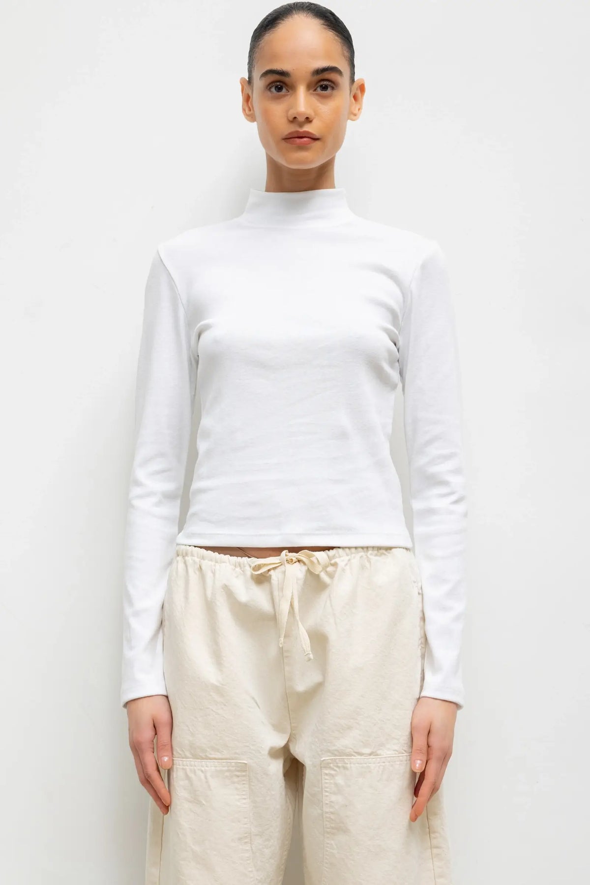 Nando Long Sleeve Mockneck - White - Image 1