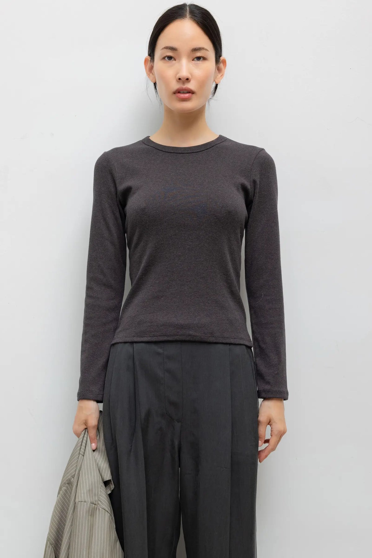 Nando Slim Fit Long Sleeve - Hickory Melange - Image 1