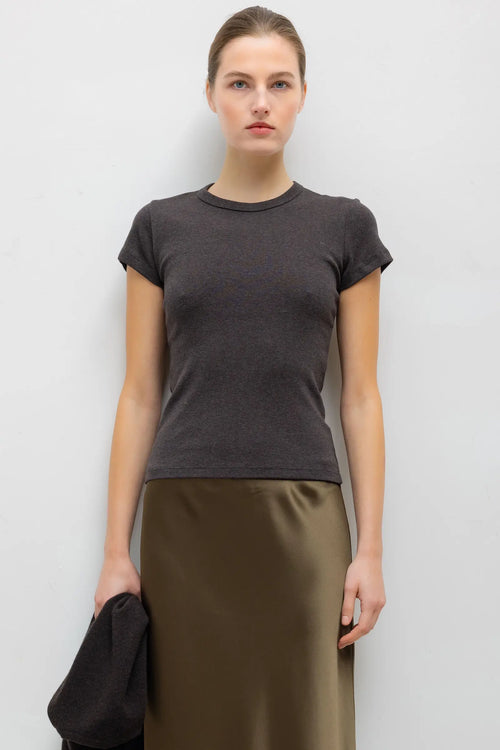 Nando Slim Fit Tee - Hickory Melange - Image 1
