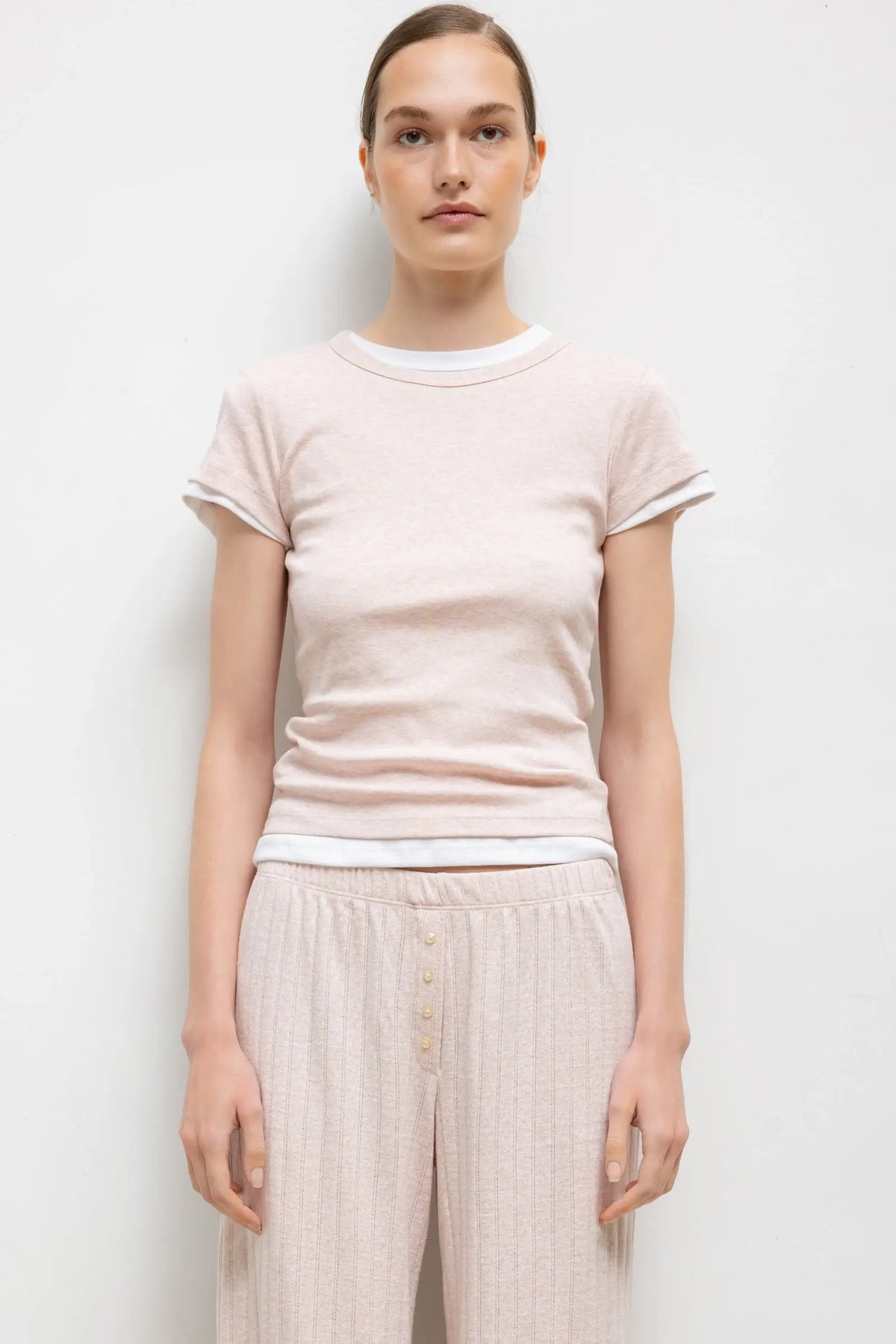 Nando Slim Fit Tee - Petal Melange - Image 1