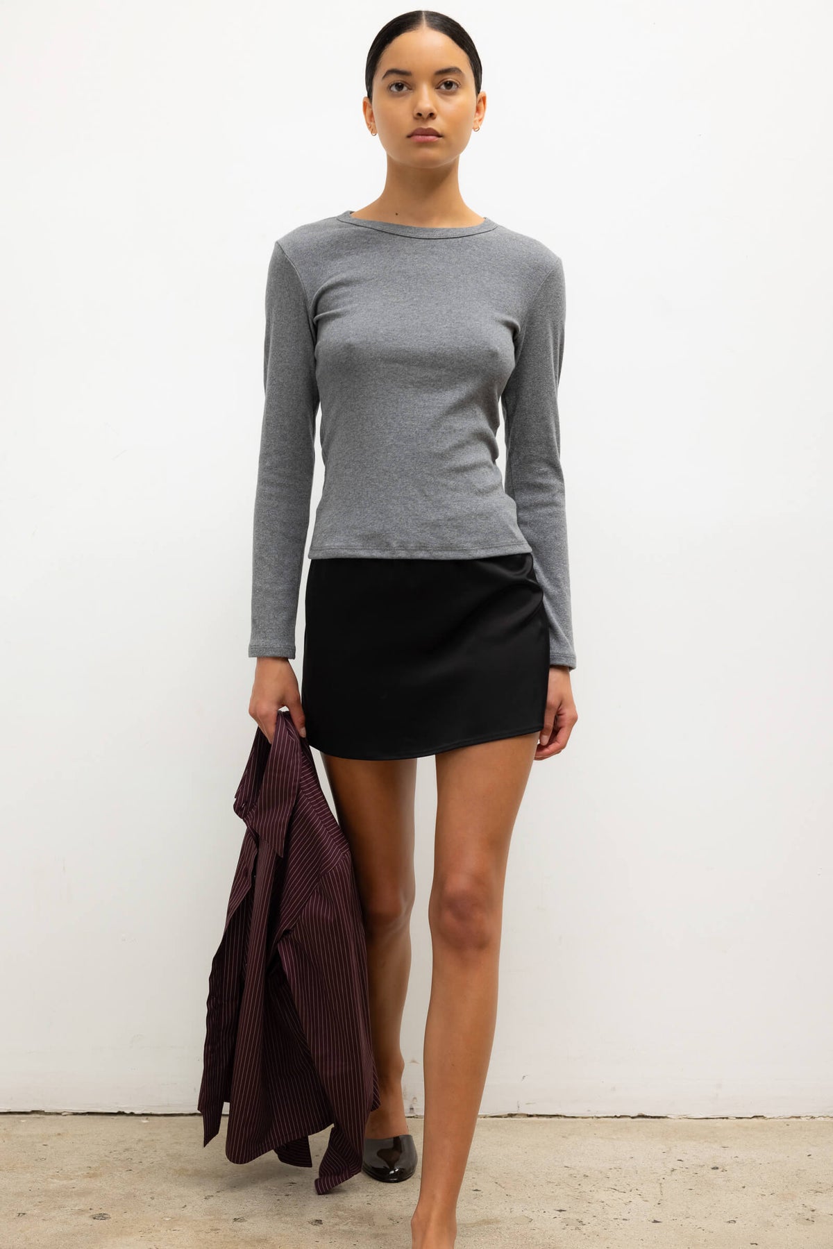 Pre-Order: Nando Slim Fit Long Sleeve - Granite - Image 4