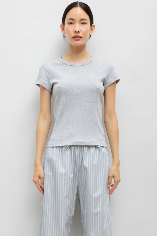 Nando Slim Fit Tee - Light Grey Melange - Image 1