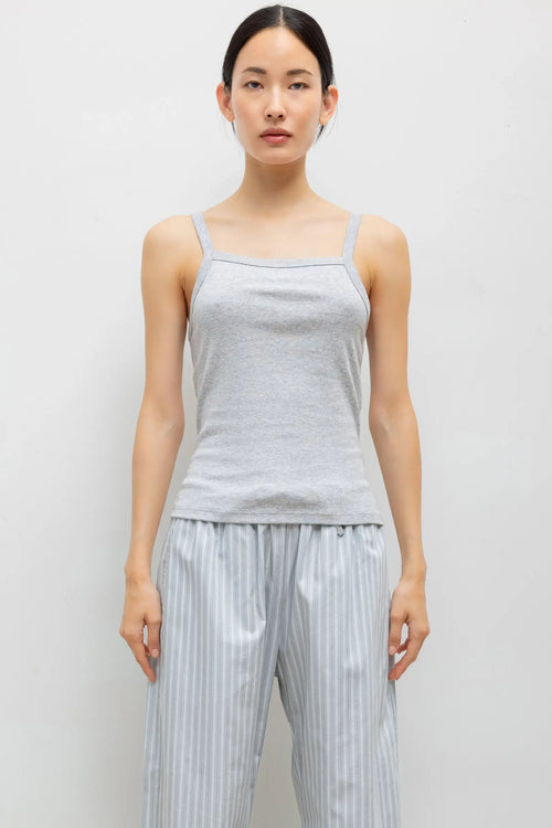 Nando Square Neck Tank - Light Grey Melange - Image 1