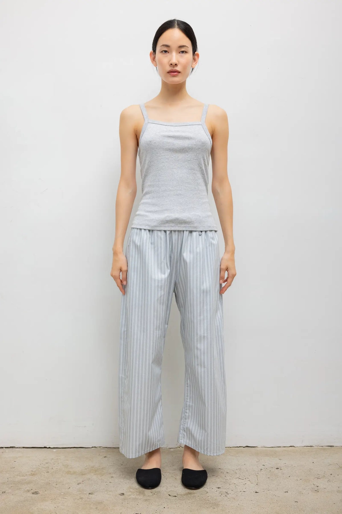 Nando Square Neck Tank - Light Grey Melange - Image 3