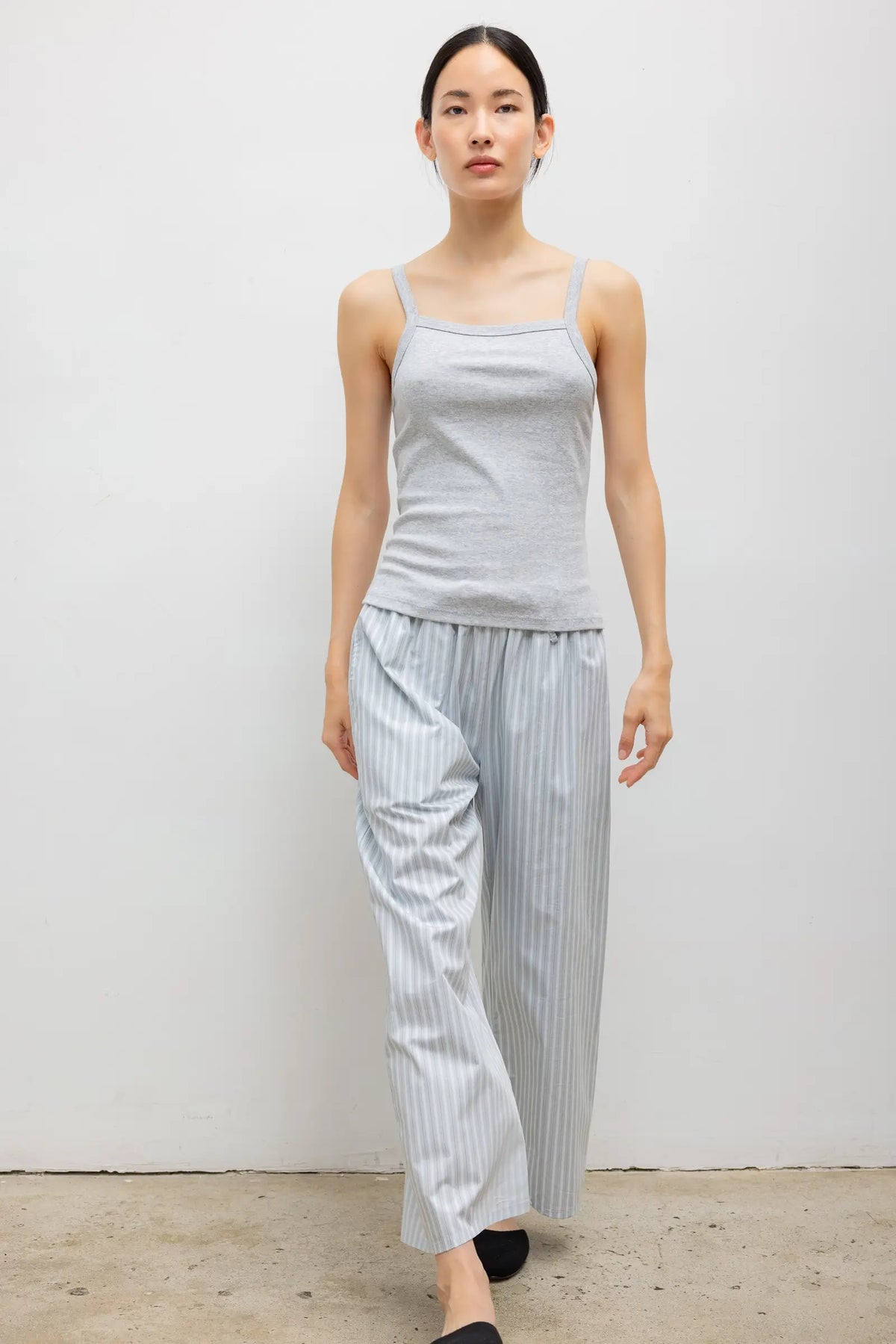 Nando Square Neck Tank - Light Grey Melange - Image 4