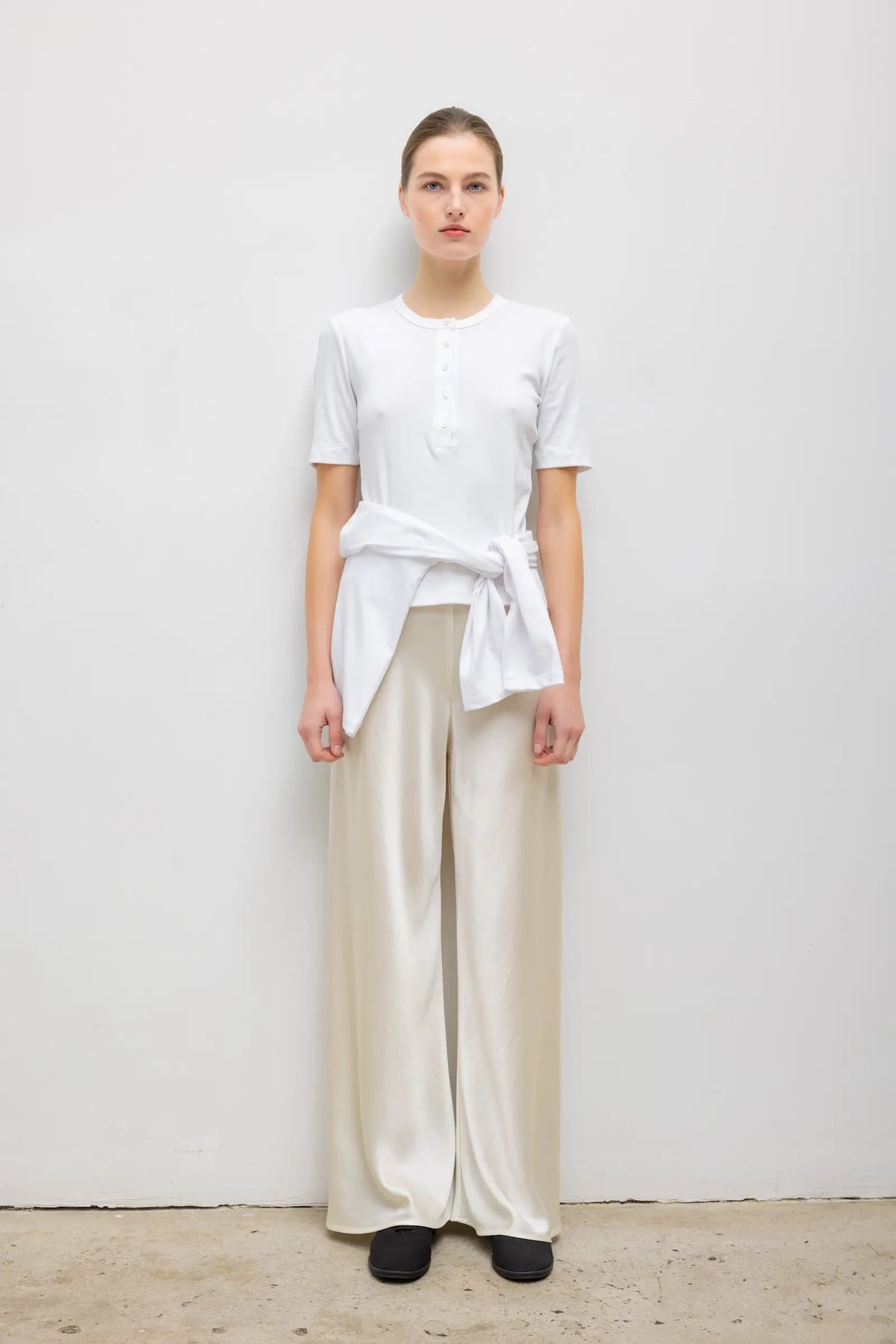 Nando Short Sleeve Henley - White - Image 3