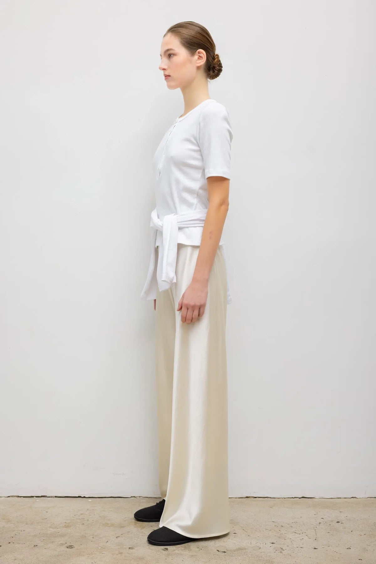 Nando Short Sleeve Henley - White - Image 5