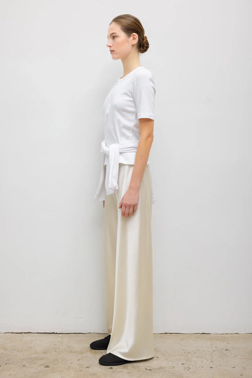 Nando Short Sleeve Henley - White - Image 5