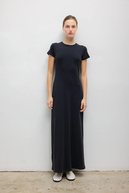 Nando Short Sleeve Maxi Dress - Black - Image 1