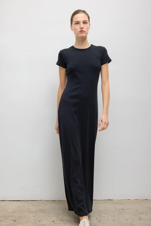Nando Short Sleeve Maxi Dress - Black - Image 2