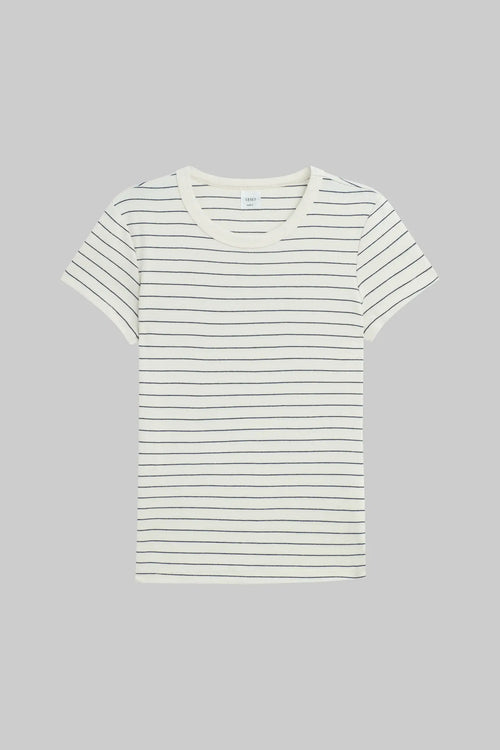Nando Stripe Slim Fit Tee - Natural/Midnight Stripe - Image 2