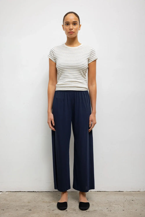 Nando Stripe Slim Fit Tee - Natural/Midnight Stripe - Image 3