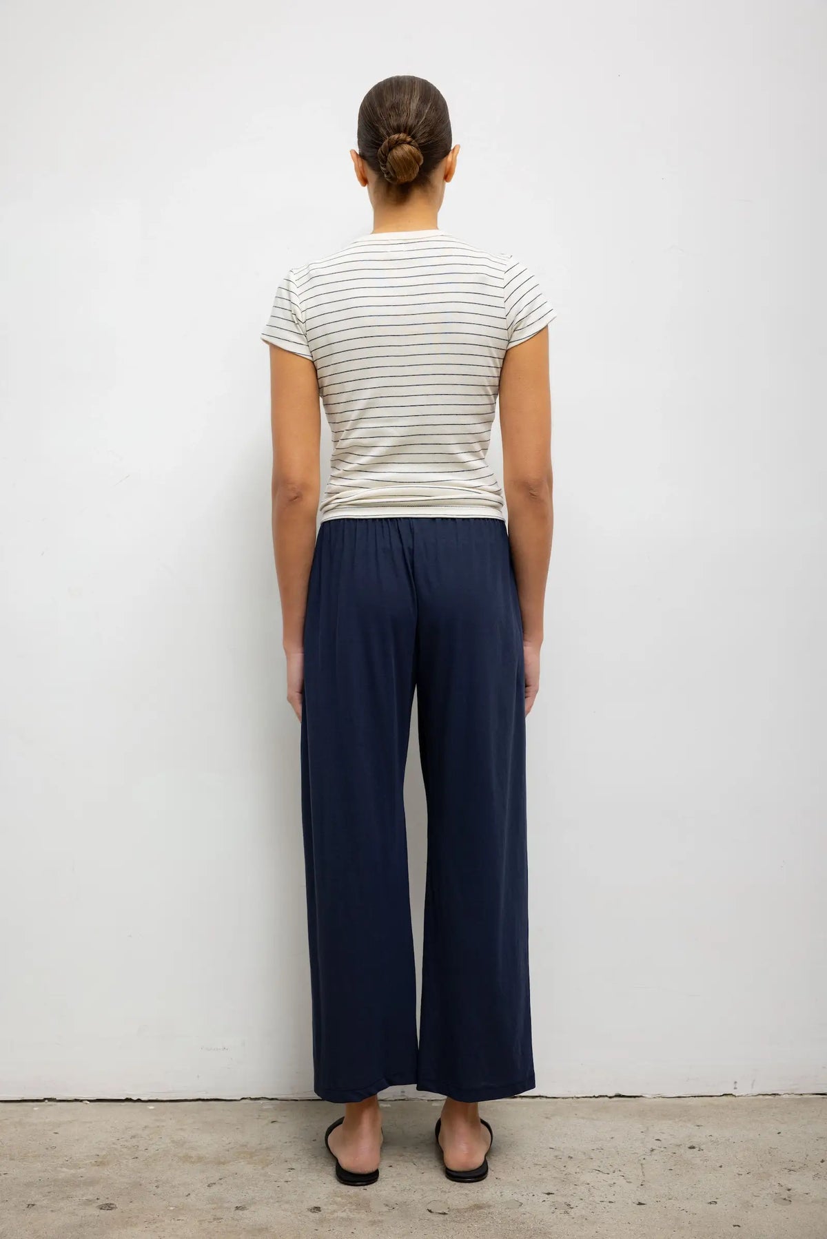 Nando Stripe Slim Fit Tee - Natural/Midnight Stripe - Image 7