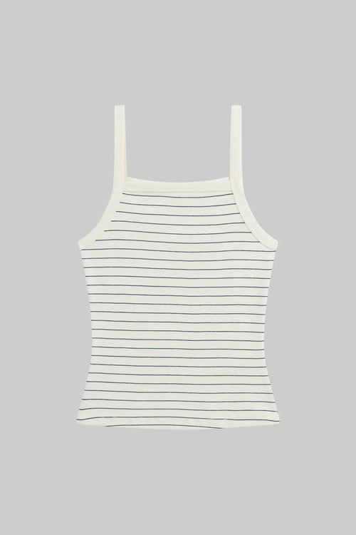 Nando Stripe Square Neck Tank - Natural/Midnight Stripe - Image 2