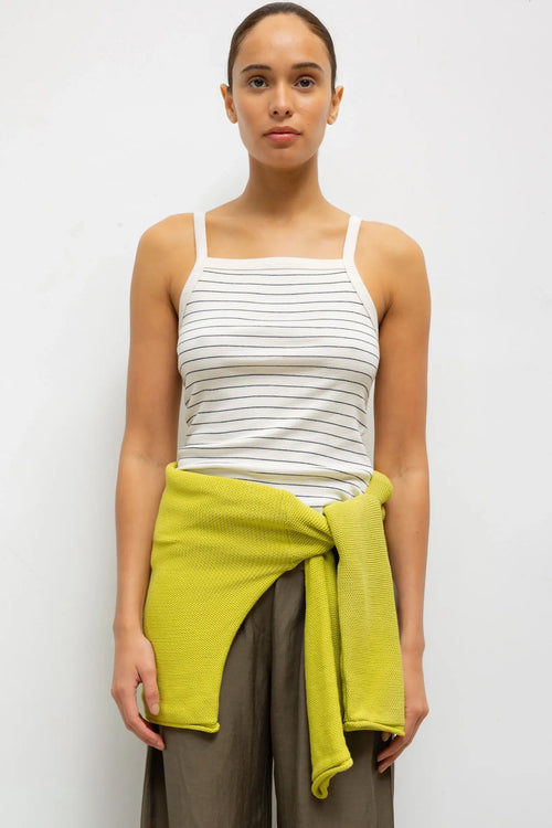 Nando Stripe Square Neck Tank - Natural/Midnight Stripe - Image 1