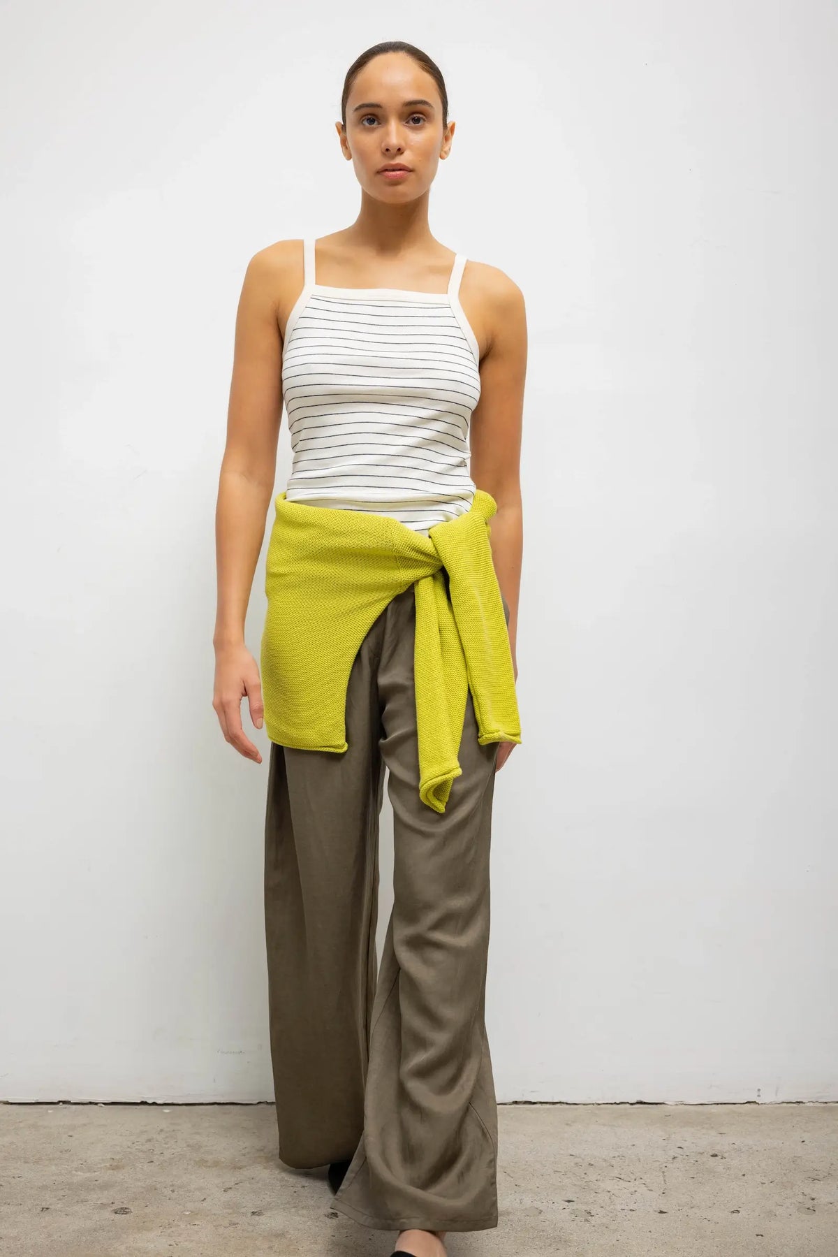 Nando Stripe Square Neck Tank - Natural/Midnight Stripe - Image 4