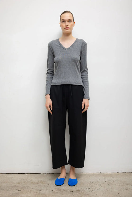 Pre-Order: Nando Slim Long Sleeve V Neck - Granite - Image 3