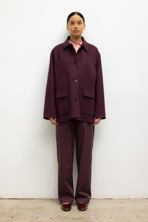Noah Button Down Jacket - Bordeaux - Image 3