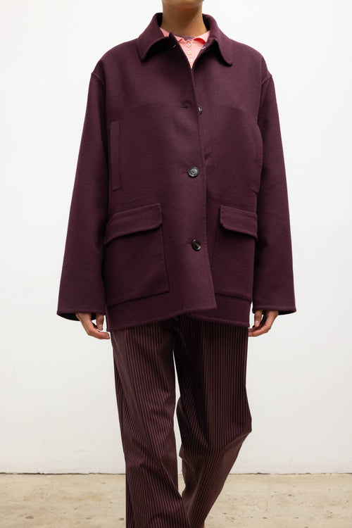 Noah Button Down Jacket - Bordeaux - Image 5