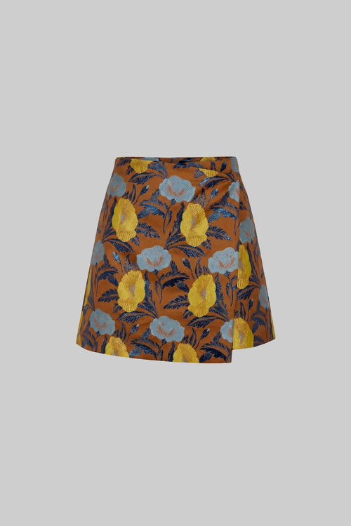 Pam Wrap Skirt - Marigold Jacquard - Image 2