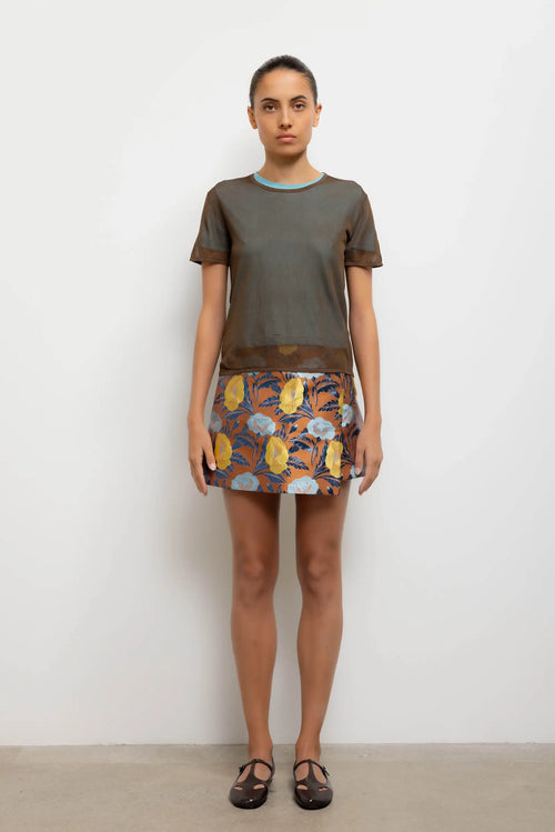 Pam Wrap Skirt - Marigold Jacquard - Image 1
