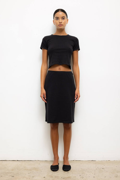 Pointelle Baby Tee - Black - Image 3