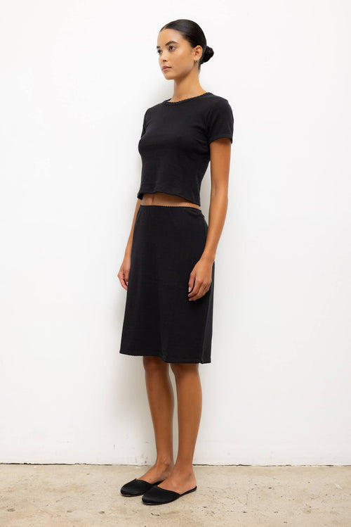 Pointelle Baby Tee - Black - Image 6