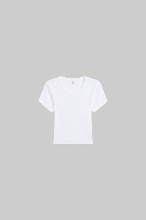 Pointelle Baby Tee - White - Image 2