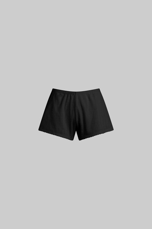 Pointelle Mini Short - Black - Image 2