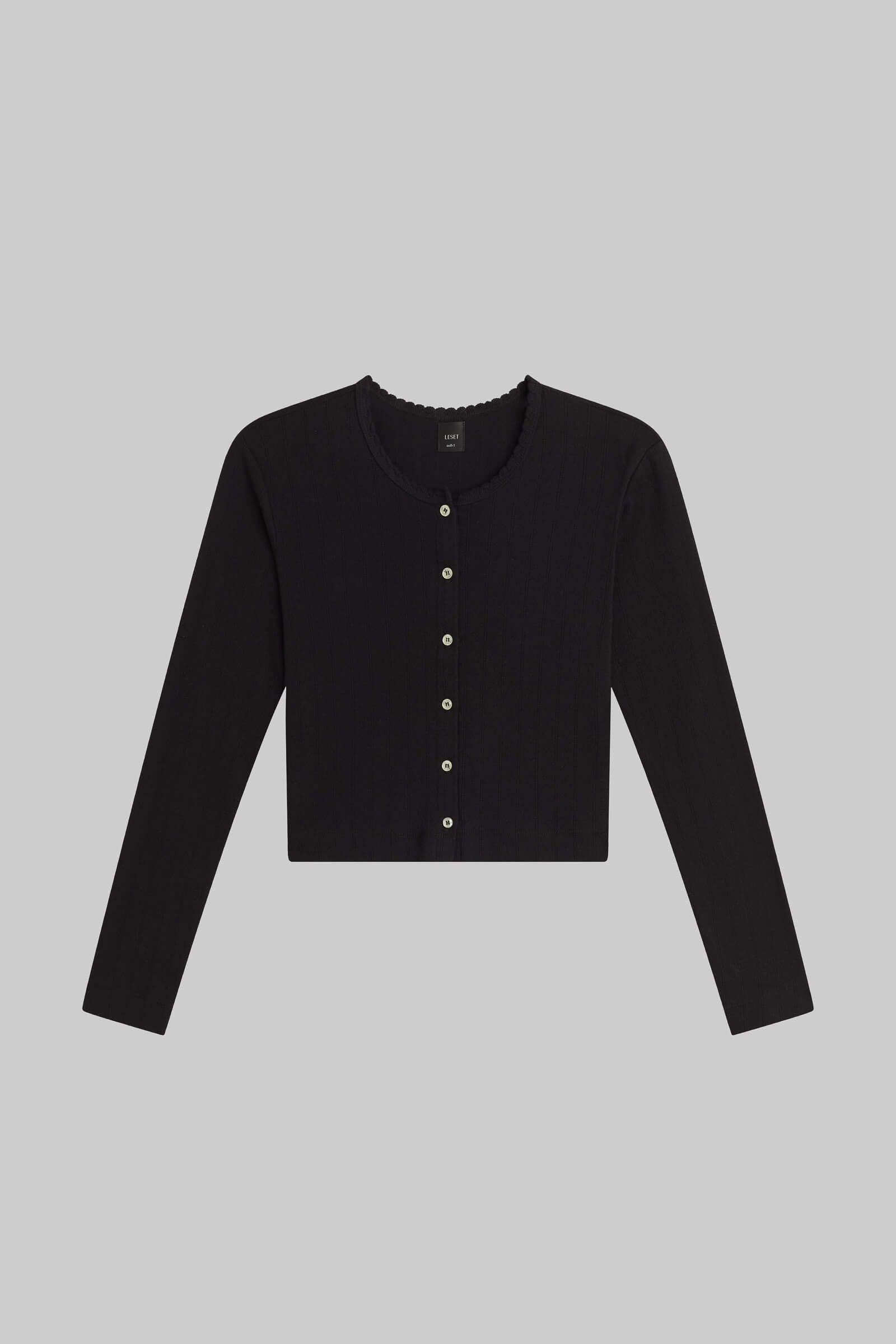 Pointelle Crop Cardigan